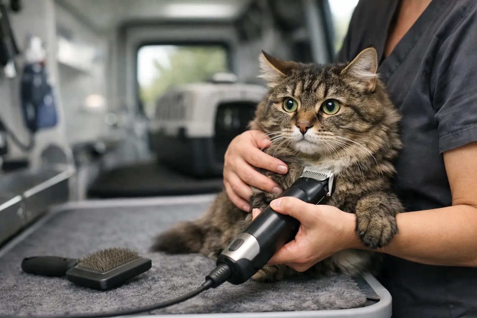 Mobile Grooming for Anxious Cats