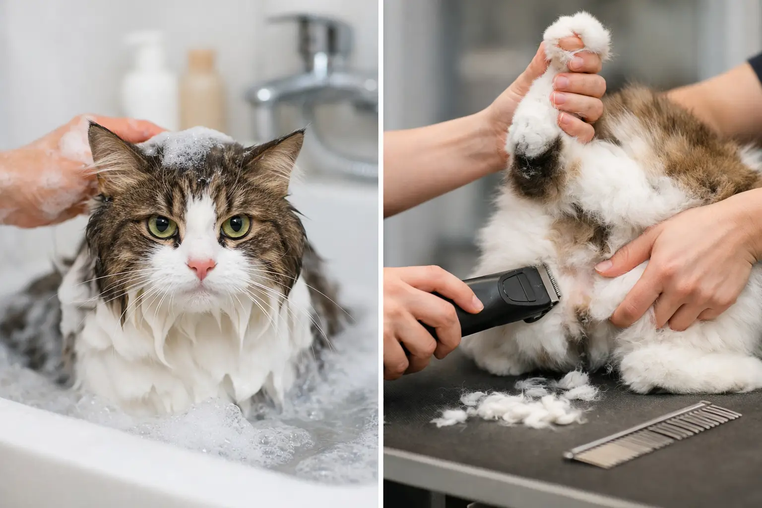 When Does a Cat Bath and Sanitary Trim Help?